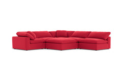 Westover 6pc Sectonal Sofa W/ Ottoman :: Leg Finish: Espresso