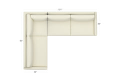 Custom Tuxedo 2pc Sectional Sofa LAF in CREAM
