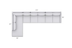 Custom Tuxedo 4pc Sectional Sofa LAF in STONE