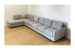 Custom Tuxedo 4pc Sectional Sofa LAF in STONE