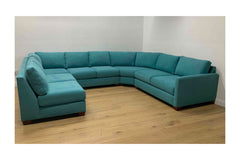 Custom Tuxedo 5pc Sectional Sofa in SEAFOAM