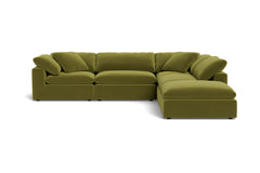 Westover 5pc Sectional Sofa W/ Ottoman :: Leg Finish: Espresso