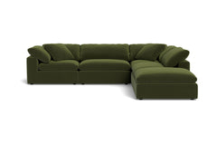 Westover 5pc Sectional Sofa W/ Ottoman :: Leg Finish: Espresso