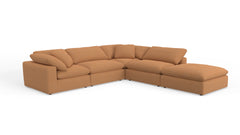 Westover 5pc Sectional Sofa W/ Ottoman :: Leg Finish: Espresso