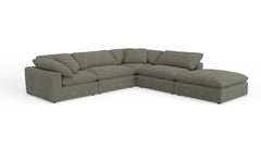 Westover 5pc Sectional Sofa W/ Ottoman :: Leg Finish: Espresso