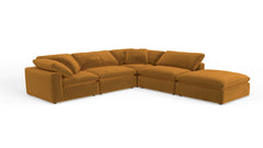Westover 5pc Sectional Sofa W/ Ottoman :: Leg Finish: Espresso