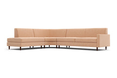 Huxley 3pc Curved L-Sectional Sofa :: Configuration: LAF - Bumper on the Left