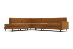 Huxley 3pc Curved L-Sectional Sofa :: Configuration: LAF - Bumper on the Left