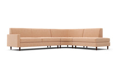 Huxley 3pc Curved L-Sectional Sofa :: Configuration: RAF - Bumper on the Right