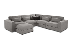 Kensington 6pc Modular Sectional Sofa w/ Ottoman