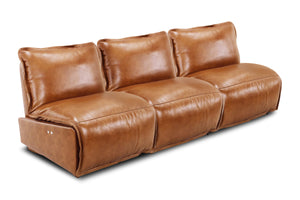 Avery 3pc Armless Leather Motion Modular Sofa