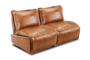 Avery 2pc Armless Leather Motion Modular Loveseat
