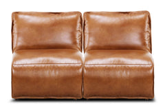 Avery 2pc Armless Leather Motion Modular Loveseat