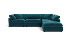 Westover 5pc Sectional Sofa W/ Ottoman :: Leg Finish: Espresso