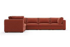 Windsor Modular 6pc Sectional in CAYENNE MODERN VELVET