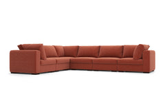 Windsor Modular 6pc Sectional in CAYENNE MODERN VELVET