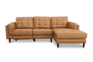 Keating 2pc Leather Sectional Sofa w/ Power Footrest :: Configuration: RAF - Chaise on the Right