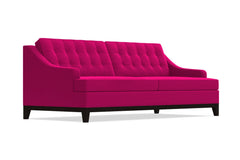Bannister Velvet Queen Size Sleeper Sofa Bed :: Leg Finish: Espresso / Sleeper Option: Memory Foam Mattress