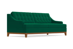 Bannister Velvet Queen Size Sleeper Sofa Bed :: Leg Finish: Pecan / Sleeper Option: Memory Foam Mattress