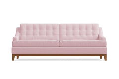 Bannister Velvet Queen Size Sleeper Sofa Bed :: Leg Finish: Pecan / Sleeper Option: Memory Foam Mattress