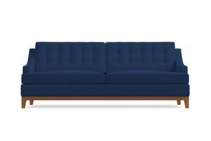 Bannister Velvet Queen Size Sleeper Sofa Bed :: Leg Finish: Pecan / Sleeper Option: Deluxe Innerspring Mattress