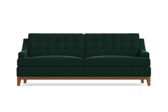 Bannister Velvet Queen Size Sleeper Sofa Bed :: Leg Finish: Pecan / Sleeper Option: Memory Foam Mattress