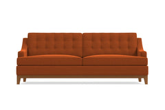 Bannister Velvet Queen Size Sleeper Sofa Bed :: Leg Finish: Pecan / Sleeper Option: Memory Foam Mattress