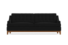 Bannister Velvet Queen Size Sleeper Sofa Bed :: Leg Finish: Pecan / Sleeper Option: Memory Foam Mattress