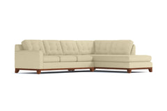 Brentwood 2pc Sleeper Sectional :: Leg Finish: Pecan / Configuration: RAF - Chaise on the Right / Sleeper Option: Deluxe Innerspring Mattress