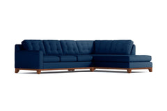 Brentwood 2pc Sleeper Sectional :: Leg Finish: Pecan / Configuration: RAF - Chaise on the Right / Sleeper Option: Deluxe Innerspring Mattress