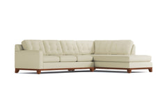 Brentwood 2pc Sleeper Sectional :: Leg Finish: Pecan / Configuration: RAF - Chaise on the Right / Sleeper Option: Deluxe Innerspring Mattress