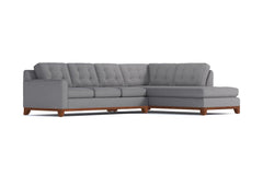 Brentwood 2pc Sleeper Sectional :: Leg Finish: Pecan / Configuration: RAF - Chaise on the Right / Sleeper Option: Deluxe Innerspring Mattress