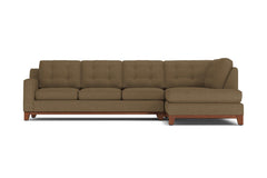 Brentwood 2pc Sleeper Sectional :: Leg Finish: Pecan / Configuration: RAF - Chaise on the Right / Sleeper Option: Deluxe Innerspring Mattress