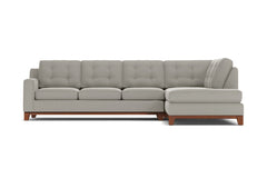 Brentwood 2pc Sleeper Sectional :: Leg Finish: Pecan / Configuration: RAF - Chaise on the Right / Sleeper Option: Deluxe Innerspring Mattress