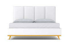 Carter Upholstered Velvet Platform Bed :: Leg Finish: Natural / Size: California King