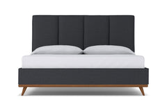 Carter Upholstered Platform Bed :: Leg Finish: Pecan / Size: California King