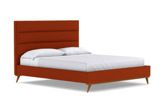 Cooper Upholstered Platform Bed :: Leg Finish: Pecan / Size: Queen Size