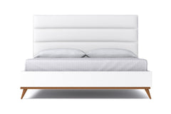 Cooper Upholstered Platform Bed :: Leg Finish: Pecan / Size: Full Size