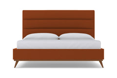 Cooper Upholstered Platform Bed :: Leg Finish: Pecan / Size: Full Size