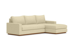 Harper 2pc Sleeper Sectional :: Leg Finish: Pecan / Sleeper Option: Deluxe Innerspring Mattress / Configuration: RAF - Chaise on the Right