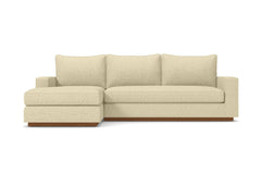 Harper 2pc Sleeper Sectional :: Leg Finish: Pecan / Sleeper Option: Deluxe Innerspring Mattress / Configuration: LAF - Chaise on the Left