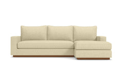 Harper 2pc Sleeper Sectional :: Leg Finish: Pecan / Sleeper Option: Deluxe Innerspring Mattress / Configuration: RAF - Chaise on the Right