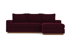 Harper Reversible Velvet Chaise Sofa :: Leg Finish: Pecan