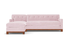 Harrison Ave 2pc Sleeper Sectional :: Leg Finish: Pecan / Configuration: LAF - Chaise on the Left / Sleeper Option: Deluxe Innerspring Mattress