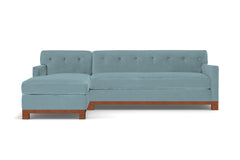 Harrison Ave 2pc Sleeper Sectional :: Leg Finish: Pecan / Configuration: LAF - Chaise on the Left / Sleeper Option: Deluxe Innerspring Mattress
