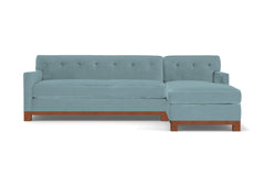 Harrison Ave 2pc Sleeper Sectional :: Leg Finish: Pecan / Configuration: RAF - Chaise on the Right / Sleeper Option: Deluxe Innerspring Mattress