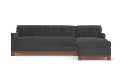 Harrison Ave 2pc Sleeper Sectional :: Leg Finish: Pecan / Configuration: RAF - Chaise on the Right / Sleeper Option: Deluxe Innerspring Mattress