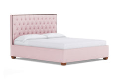 Huntley Drive Upholstered Bed :: Leg Finish: Pecan / Size: King