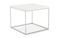 Kings Road End Table WHITE/CHROME