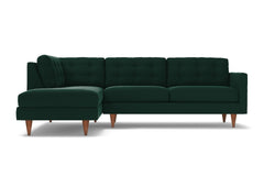 Logan 2pc Velvet Sectional Sofa :: Leg Finish: Pecan / Configuration: LAF - Chaise on the Left